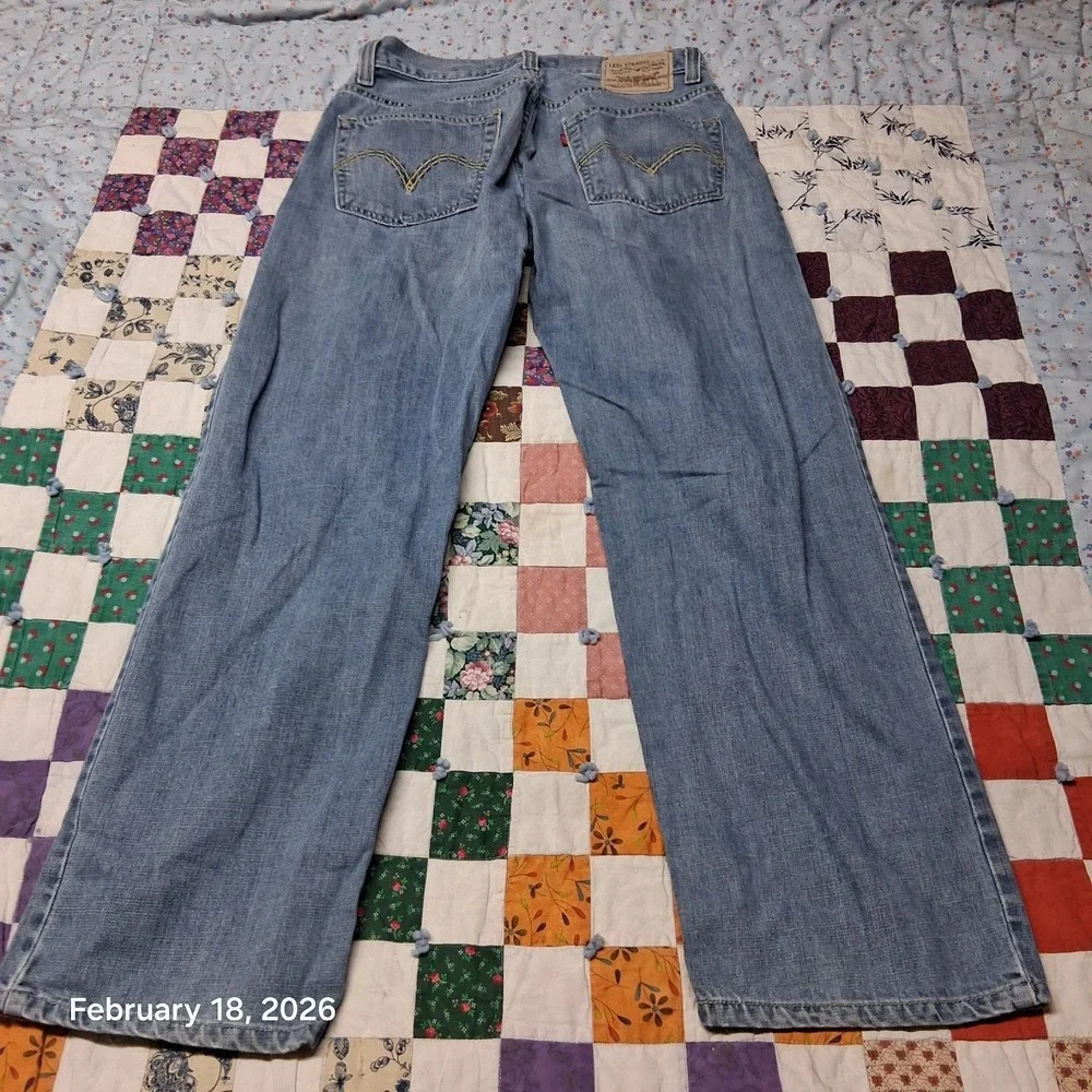 Y2K Levi 559 Relaxed Straight 32x32 Blue Stone Wash Jeans Mens‎